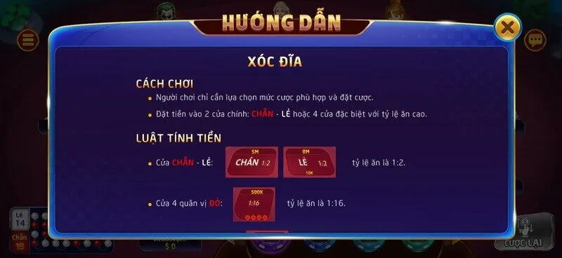 Luật chơi Xóc đĩa MD5